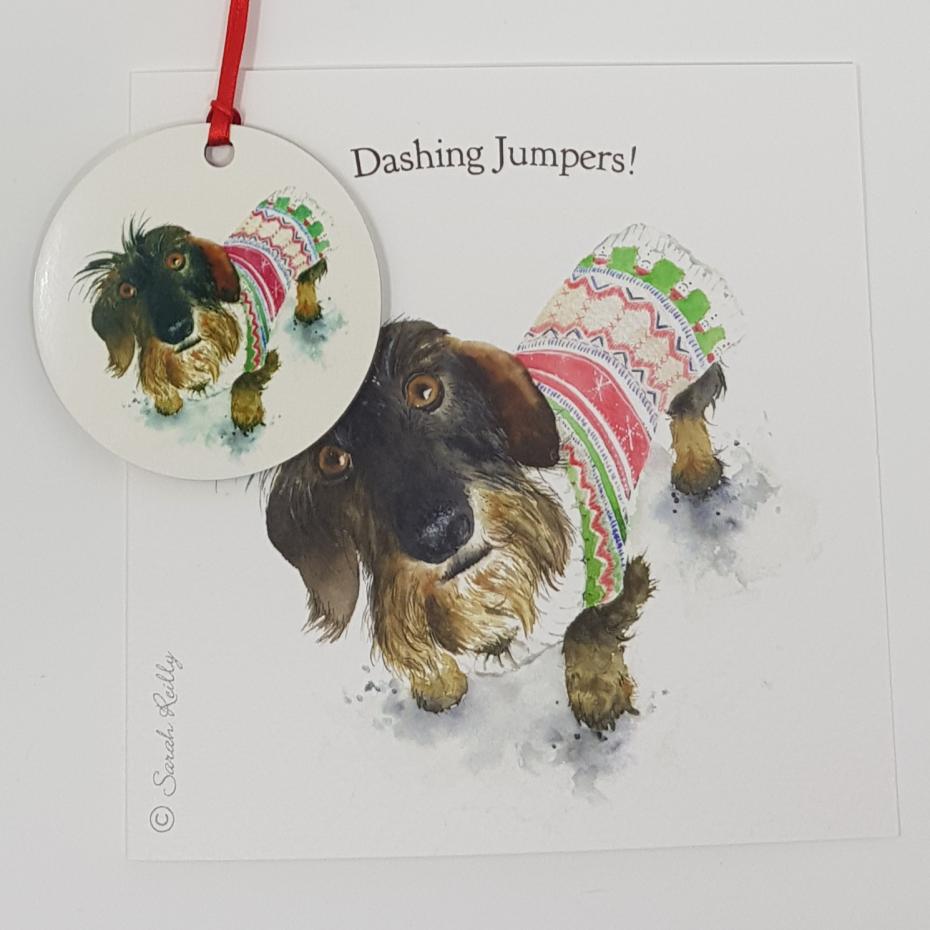 Dashing Jumpers Bauble Card